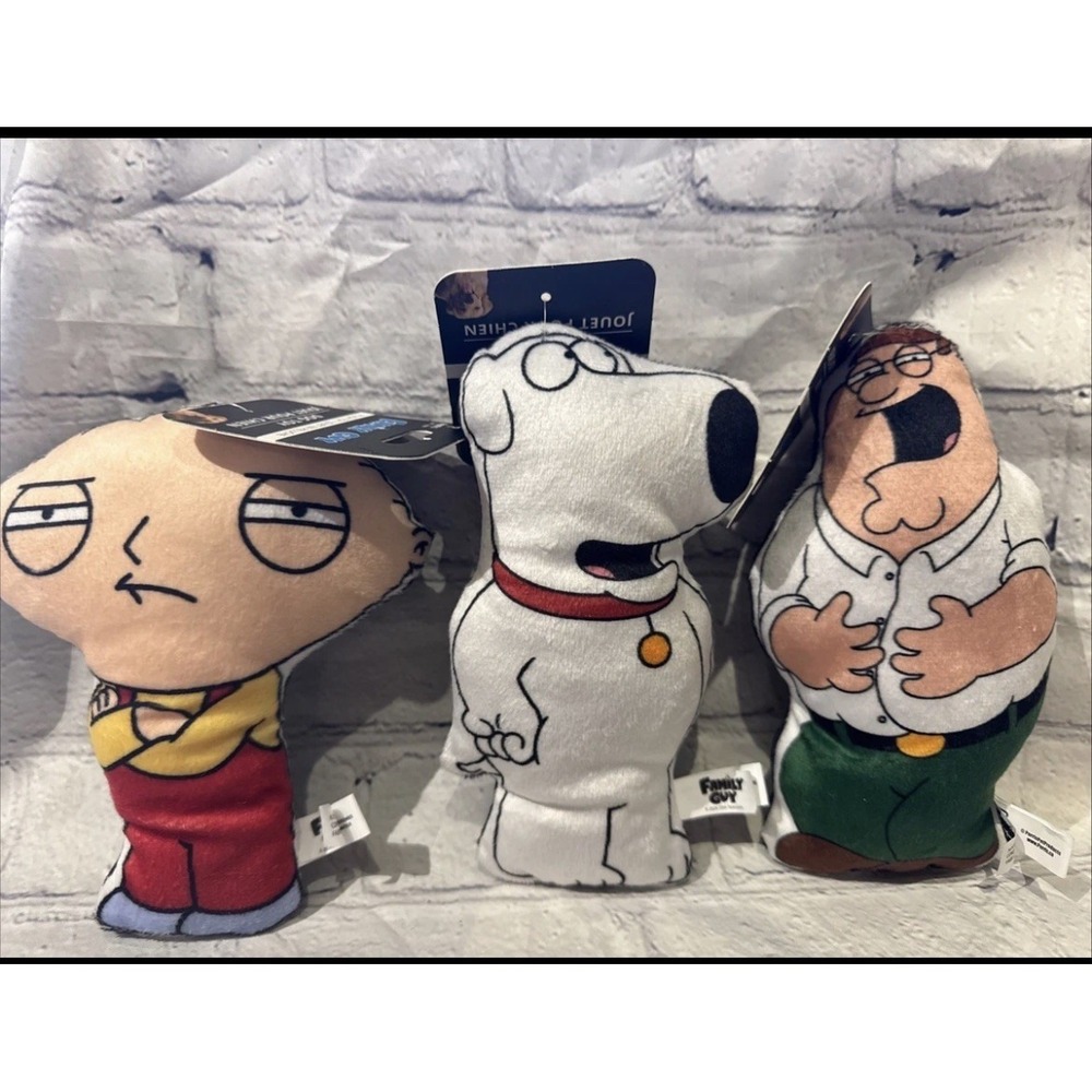 Perri's Plush Dog Toy Set Squeaker Family Guy Peter Stewie Brian Small‎ 20th TV